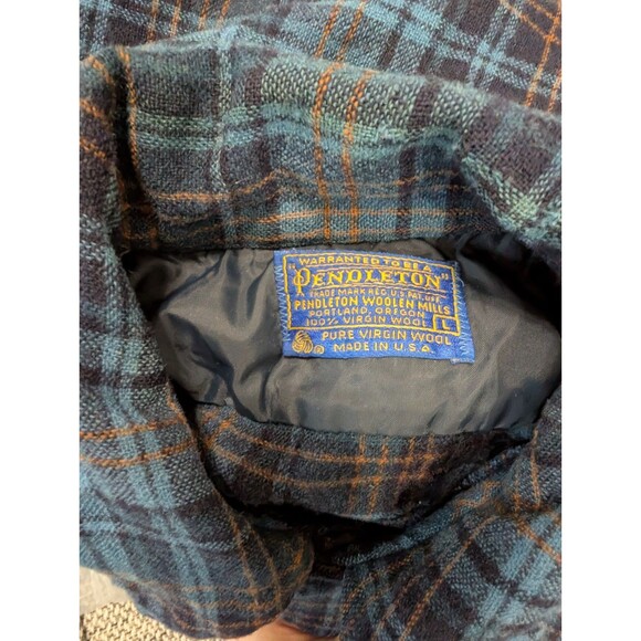 Pendleton Long Sleeve Button Front Shirt Blue Plaid Size Large Lot of 2 DAMAGED - Picture 12 of 16